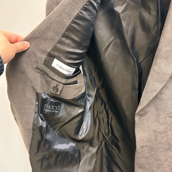 Calvin Klein Blazer Men’s Size 40L Brown Suit‎ Coat See Details - Picture 3 of 8